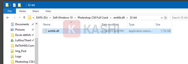 Tệp Active Photohop CS6 32 bit có tên file amtlib dll