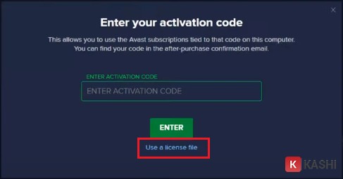 Chọn cách kích hoạt key avast premium security