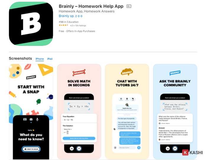 Công cụ giải bài tập Brainly - Homework Help App