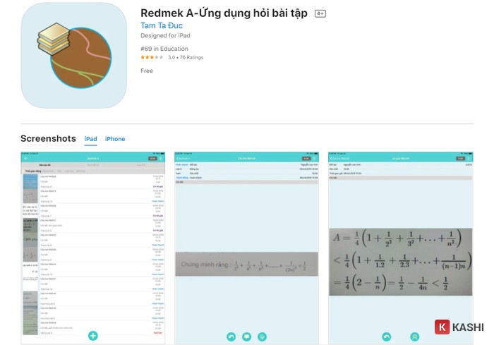 App hỏi bài tập Redmek