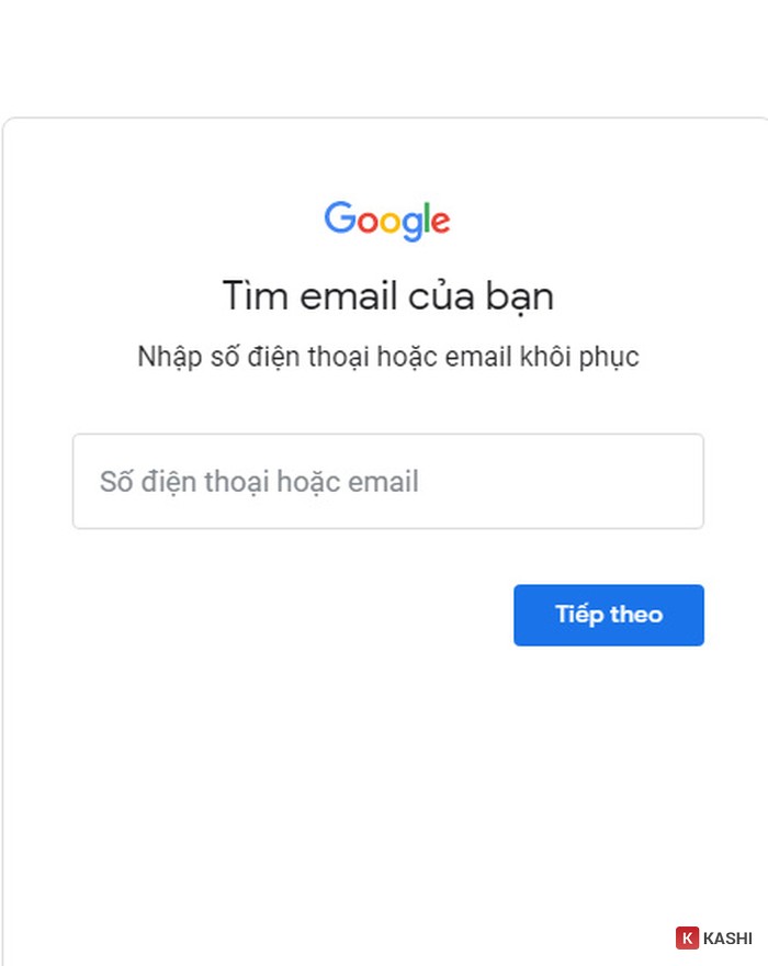Nhập số điện thoại để khôi phục Gmail