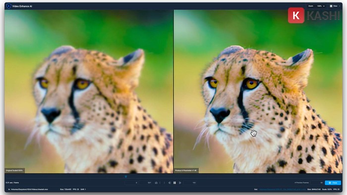 Bạn có thể thấy chất lượng video, độ phân giải được cải thiện rõ dệt khi sử dụng phần mềm Topaz Video Enhance AI
