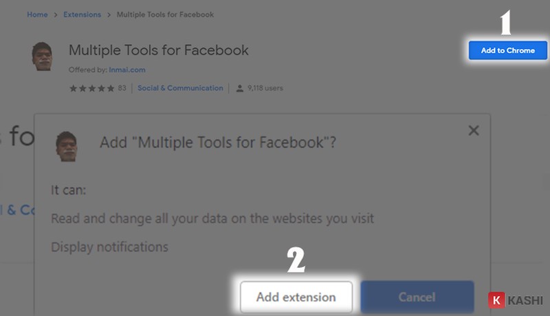 Cài đặt tiện ích Multiple Tools For Facebook