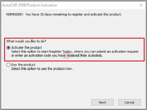 Tick chọn "Activate the product" và nhấn "Next".