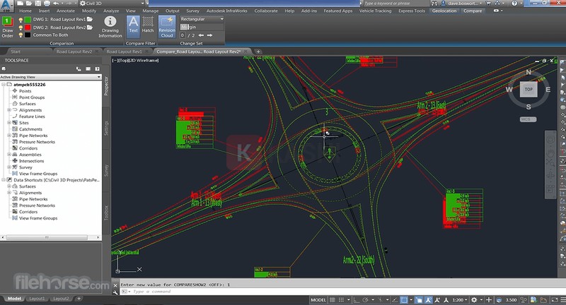 Giao diện phần mềm Autodesk Civil 3D 2022