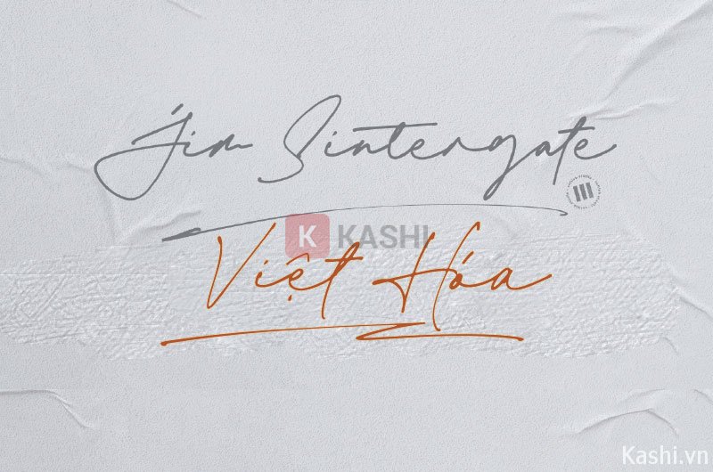 Font chữ ký đẹp Việt hóa Jim Sintergate chỉn chu và thanh lịch.